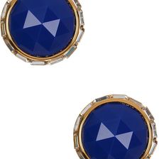 Trina Turk Large Button Stone Bezel Set Earrings GOLD PL-MD MULTI