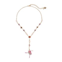 Betsey Johnson Ballerina Rose Y Necklace Pink