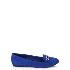 Incaltaminte Femei Forever21 Faux Suede Chain Loafers Bright cobalt