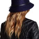 Accesorii Femei David Young Faux Leather Band Bucket Hat NAVY