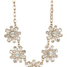Natasha Accessories Crystal Flower Necklace ANTIQUE GOLD-CRYSTAL