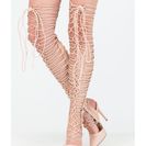 Incaltaminte Femei CheapChic Glam Guru Over-the-knee Gladiator Heels Nude