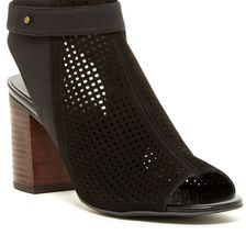 14th & Union Tracey Perforated Ankle Strap Heel BLACK