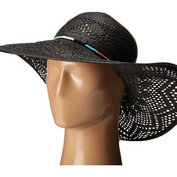 Accesorii Femei San Diego Hat Company PBL3067 Round Crown Floppy Sun Hat with Multicolor Thread Beads Black