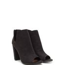 Incaltaminte Femei CheapChic Notch So Fast Chunky Peep-toe Booties Black
