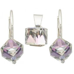 Set Argint 925 cu Swarovski Elements, Vitrail Light, 6 mm