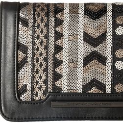 French Connection Vanessa Clutch Black/Deco Lamb PU/Sequins
