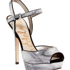 Incaltaminte Femei Sam Edelman Nadine Metallic Platform Heel Sandal PEWTER