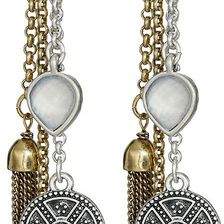 Lucky Brand Horn Major Drop Earrings Two-Tone