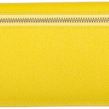 COACH Leather Wallet Credit Card Bifold Yellow