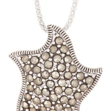 Bijuterii Femei Savvy Cie Sterling Silver Pave Marcasite Star Pendant Necklace MULTI