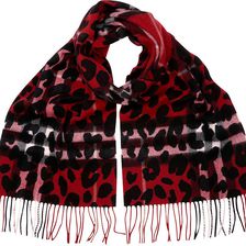 Burberry Animal Print Check Cashmere Scarf - Parade Red Check N/A