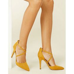 Incaltaminte Femei Forever21 Faux Suede Strappy Stilettos Mustard