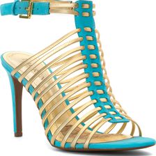 Ralph Lauren Skyla RL Gold/Turquoise Metallic Kidsuede/Elko Nubuck