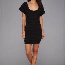 Free People Lunch Date Mini Dress Black Combo