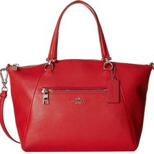 COACH Pebbled Prairie Satchel SV/True Red