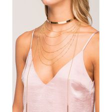 Bijuterii Femei CheapChic Metal Choker And Layer Necklace 2pc Set Met Gold