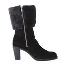 Incaltaminte Femei Johnston Murphy Jeanie Buckle Bootie Black SuedeBlackGray Shearling Cuff