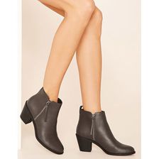 Incaltaminte Femei Forever21 Zippered Ankle Booties Grey