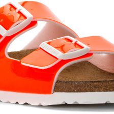 Birkenstock Arizona Neon Orange Patent Birko-Flor