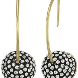 Marc by Marc Jacobs Small Pave Cabochon Hoop Earrings Black Multi