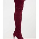 Incaltaminte Femei CheapChic Velvet Vibe Thigh-high Lace-up Boots Burgundy