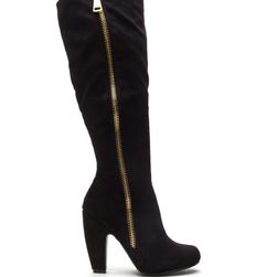 Incaltaminte Femei CheapChic Curve Appeal Faux Suede Zip-up Boots Black