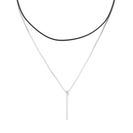 Bijuterii Femei Forever21 Layered Bar Pendant Choker Silverblack