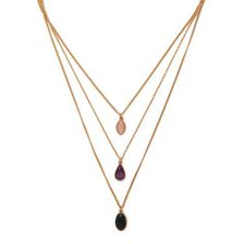 Bijuterii Femei Forever21 Faux Stone Layered Necklace Goldmulti