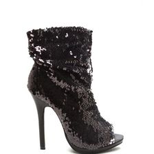 Incaltaminte Femei CheapChic Sequin Seekers Slouchy Booties Black