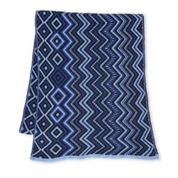 Accesorii Femei Missoni Zigzag Wool-Blend Knit Scarf Blue Black