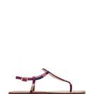 Incaltaminte Femei Sam Edelman Pink Gail Beaded Flat T-Strap Sandals Pink