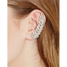 Bijuterii Femei Forever21 Rhinestoned Leaf Ear Cuff Silverclear