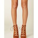 Incaltaminte Femei Forever21 Lace-Up Faux Suede Booties Chestnut