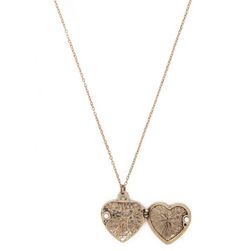Bijuterii Femei Forever21 Etched Heart Locket Necklace Antique gold