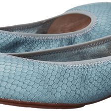 Hush Puppies Chaste Ballet Slate Blue Embossed Leather