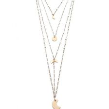 Bijuterii Femei Forever21 Layered Moon Charm Necklace Bsilver