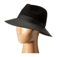 Vince Camuto Faux Leather Brimmed Panama Black