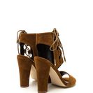 Incaltaminte Femei CheapChic Strong Angles Faux Suede Chunky Heels Mocha