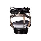 Incaltaminte Femei Michael Kors Sofia Flat Sandal NaturalBlack Luxury Embossed Python MerlotNappa