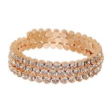 Natasha Accessories Large Crystal Coil Bracelet ROSE GOLD