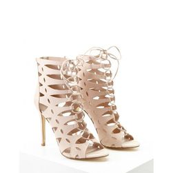 Incaltaminte Femei Forever21 Caged Faux Suede Heels Blush