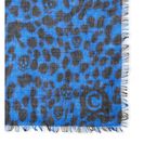 Accesorii Femei Alexander McQueen Mixed Print Cashmere-Blend Scarf Black Blue