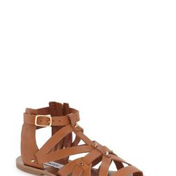 Incaltaminte Femei Steve Madden Zeusss Flat Gladiator Sandal Women COGNAC LEATHER