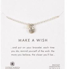 Dogeared Family Word Sterling Silver Pebble & 2mm Freshwater Cultured Pearl Charm Bracelet SILVER