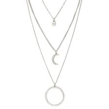 Bijuterii Femei Forever21 Layered Circle Pendant Necklace Silverclear