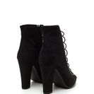 Incaltaminte Femei CheapChic Step Out Faux Suede Lace-up Chunky Heels Black