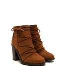 Incaltaminte Femei CheapChic Any Way You Lace It Chunky Booties Chestnut