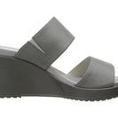 Incaltaminte Femei Crocs Leigh II 2-Strap Wedge SilverGraphite