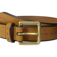 Fossil Pick Stitch Belt Brown Sugar